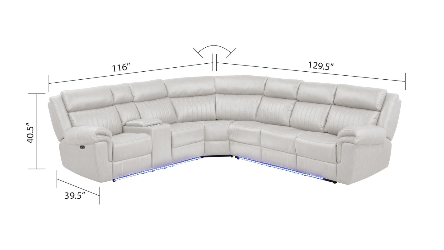 Selenium Vegan Leather Recliner Sectional Sofa