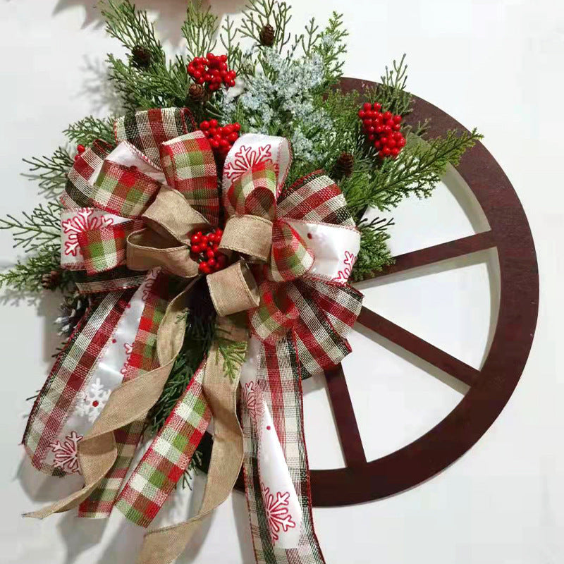Country Christmas Wooden Wheel