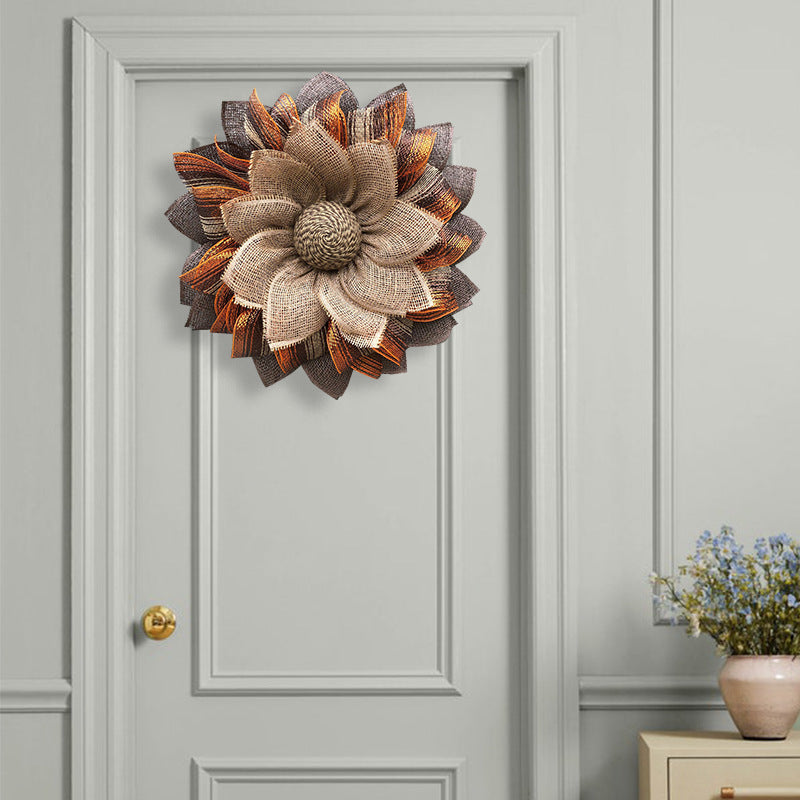 Autumn Sunflower in Burlap