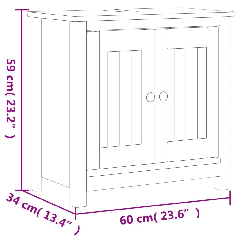 2 Piece Bathroom Furniture Set BERG White Solid Wood Pine - Divine Heart L.A.