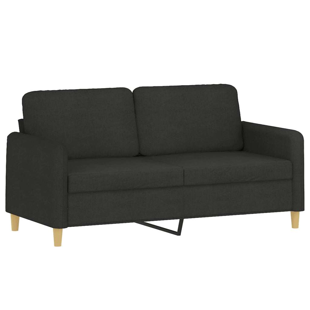 2 Piece Sofa Set with Cushions Black Fabric - Divine Heart L.A.