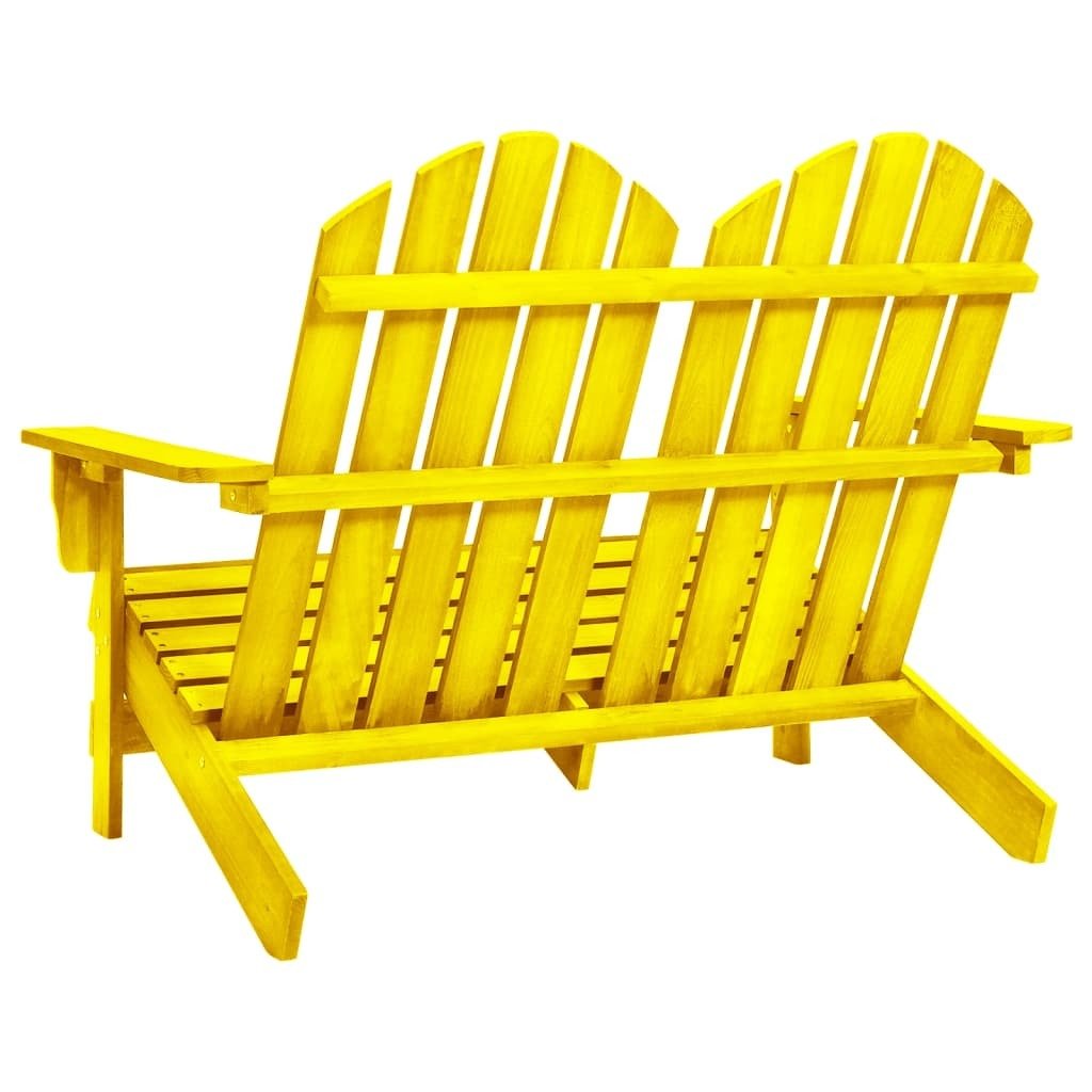 2-Seater Patio Adirondack Chair Solid Wood Fir Yellow - Divine Heart L.A.