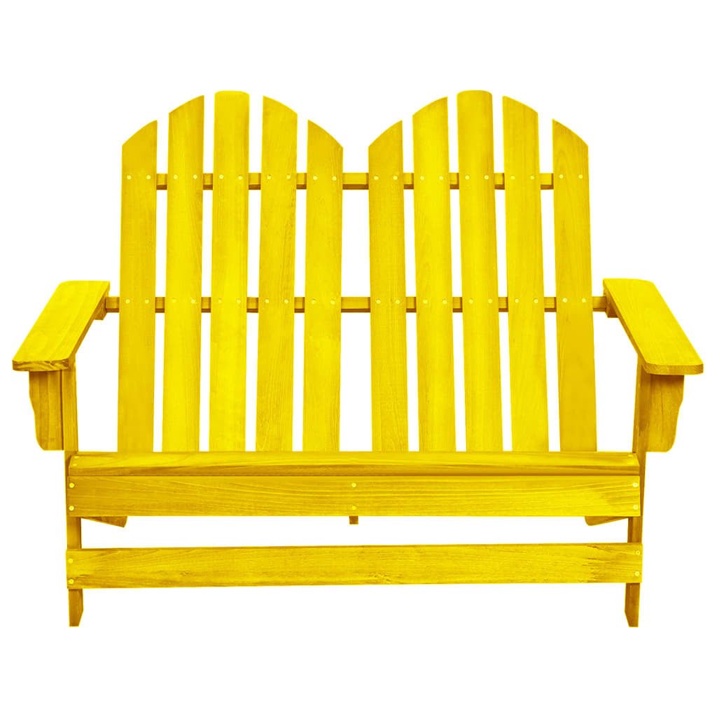 2-Seater Patio Adirondack Chair Solid Wood Fir Yellow - Divine Heart L.A.