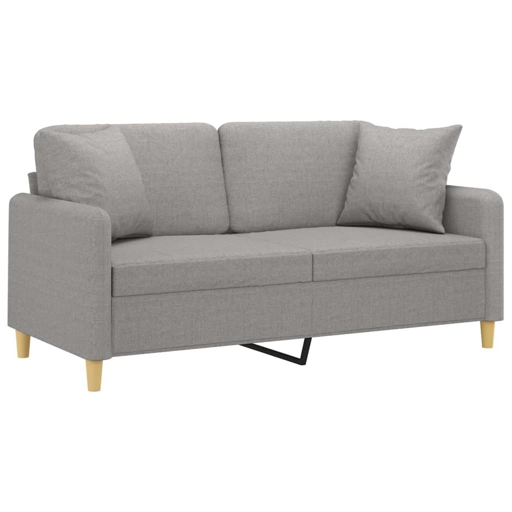 2-Seater Sofa with Pillows & Cushions Light Gray - Divine Heart L.A.