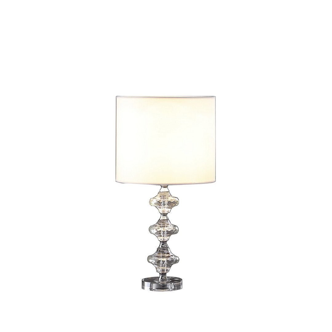 22.25" Geometric Prism Solid Crystal Table Lamp in Chrome Silver - Divine Heart L.A.