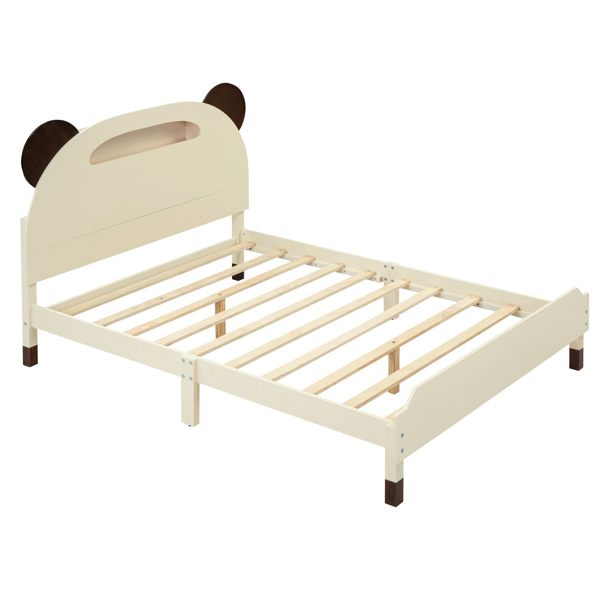 3 Pc Bear-Shaped Full Platform Bed with Nightstand and Storage - Divine Heart L.A.