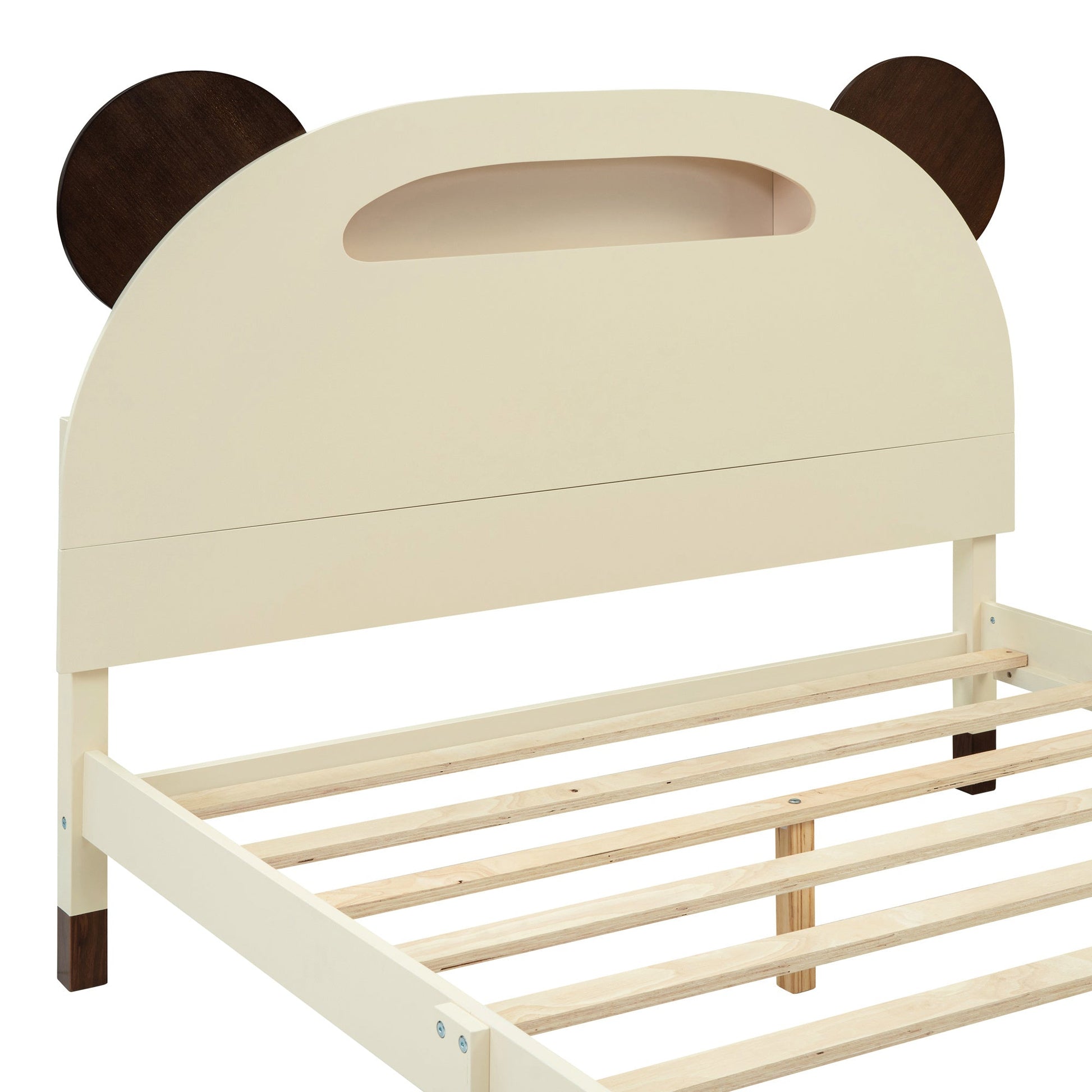 3 Pc Bear-Shaped Full Platform Bed with Nightstand and Storage - Divine Heart L.A.