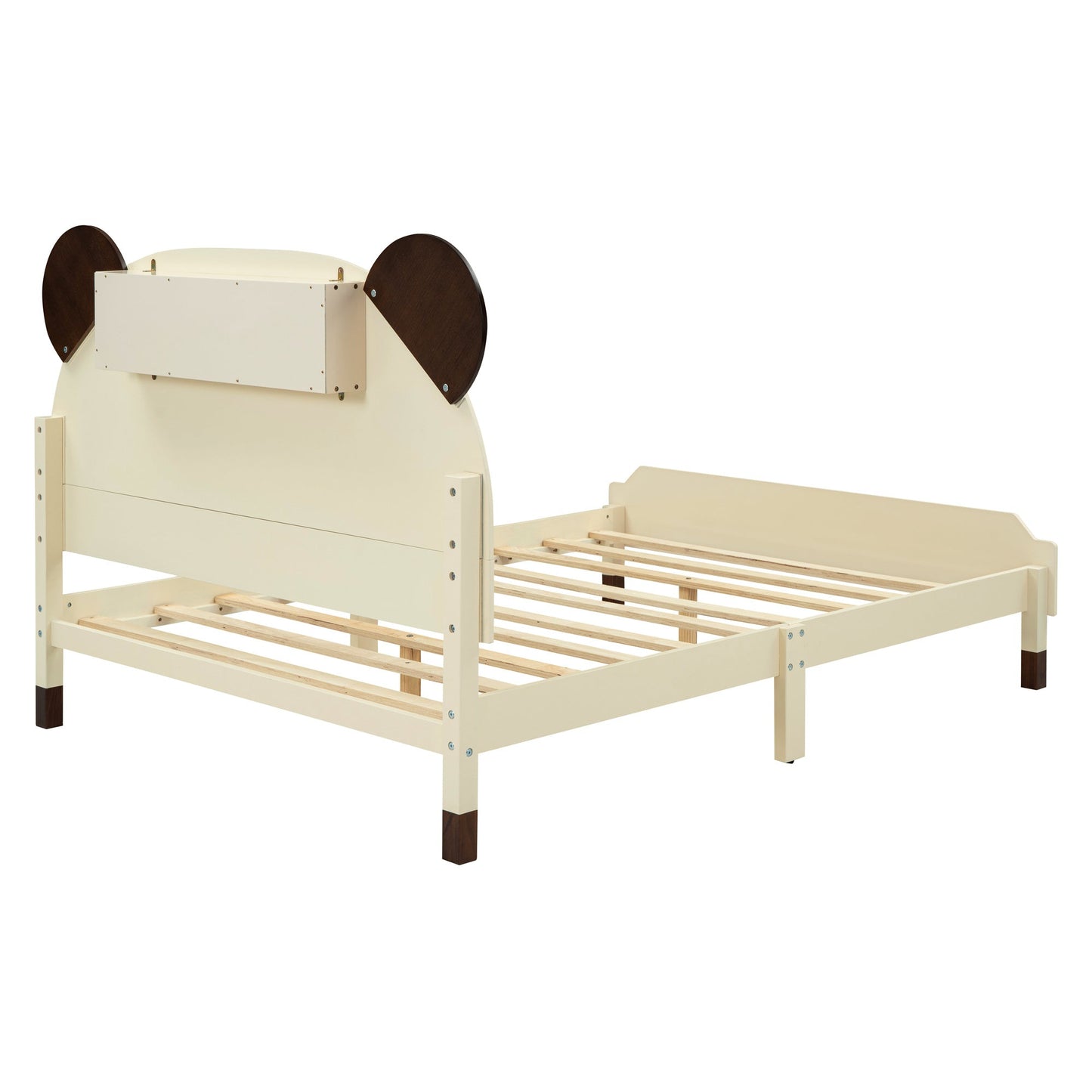 3 Pc Bear-Shaped Full Platform Bed with Nightstand and Storage - Divine Heart L.A.