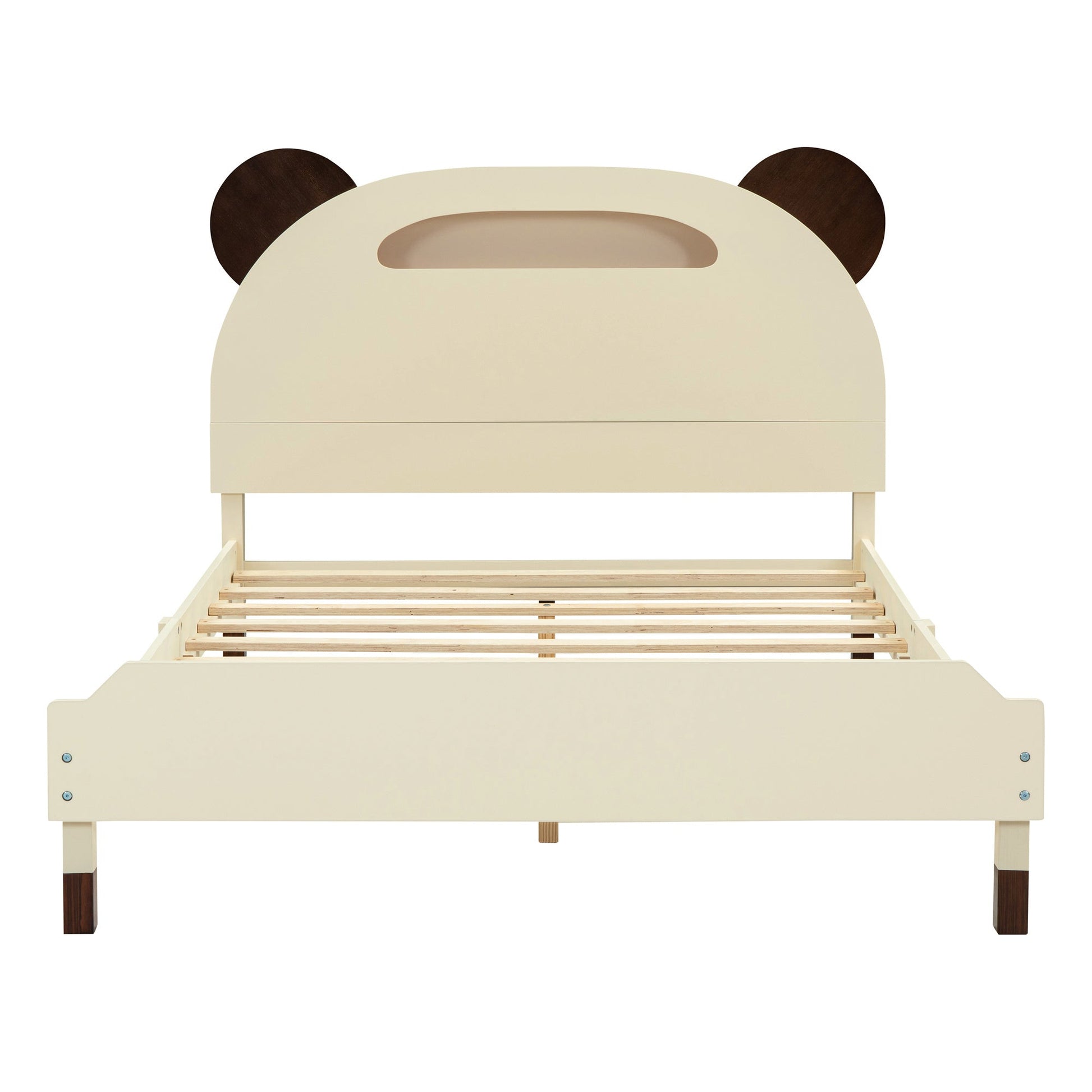 3 Pc Bear-Shaped Full Platform Bed with Nightstand and Storage - Divine Heart L.A.