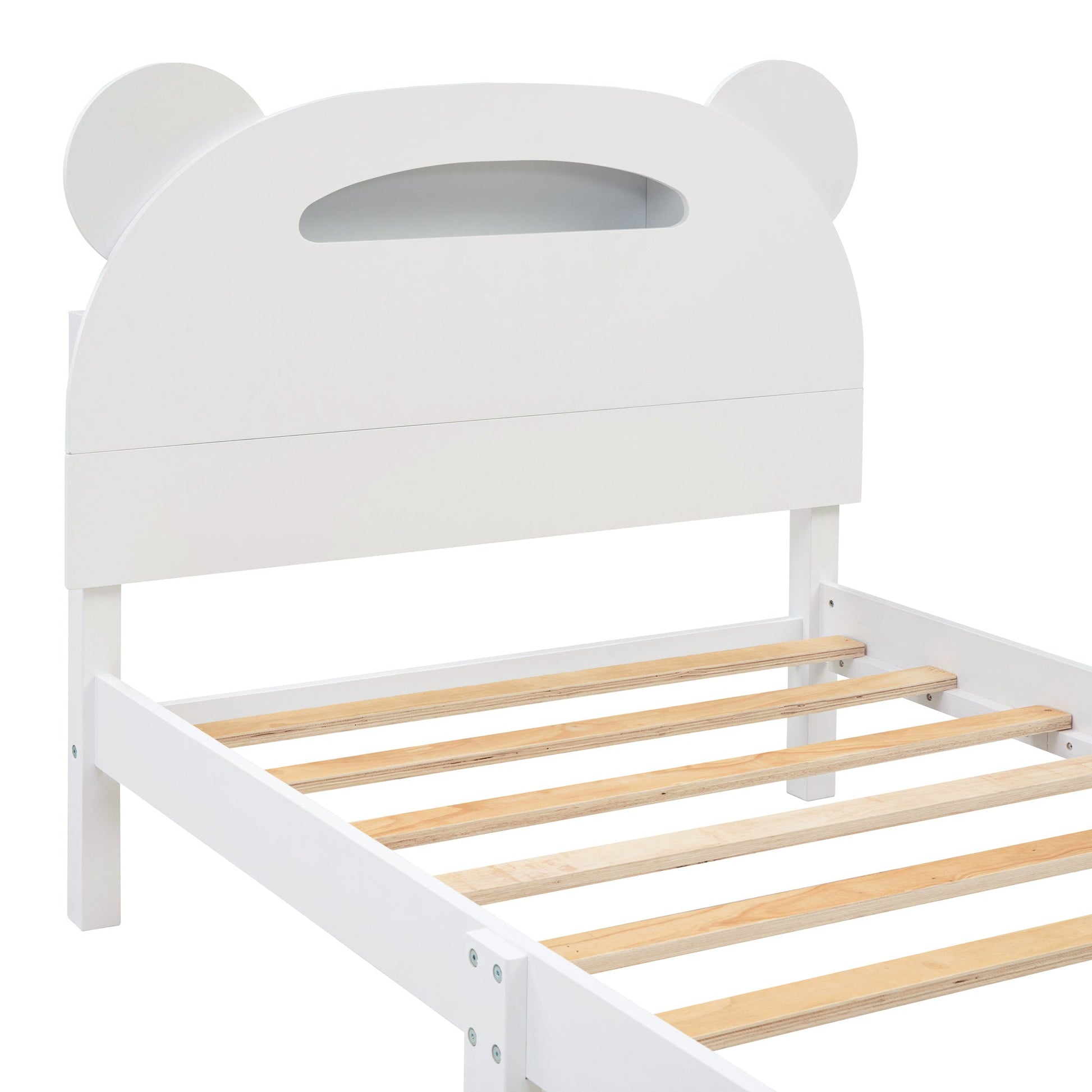 3 Pc. Bear-Shaped Twin Platform Bed with Nightstand and Dresser - Divine Heart L.A.