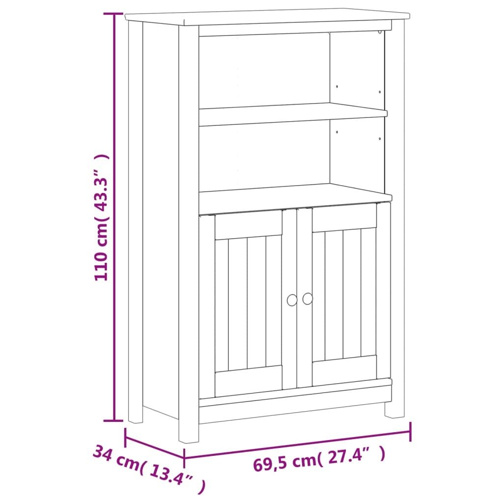 3 Piece Bathroom Furniture Set BERG Black Solid Wood Pine - Divine Heart L.A.