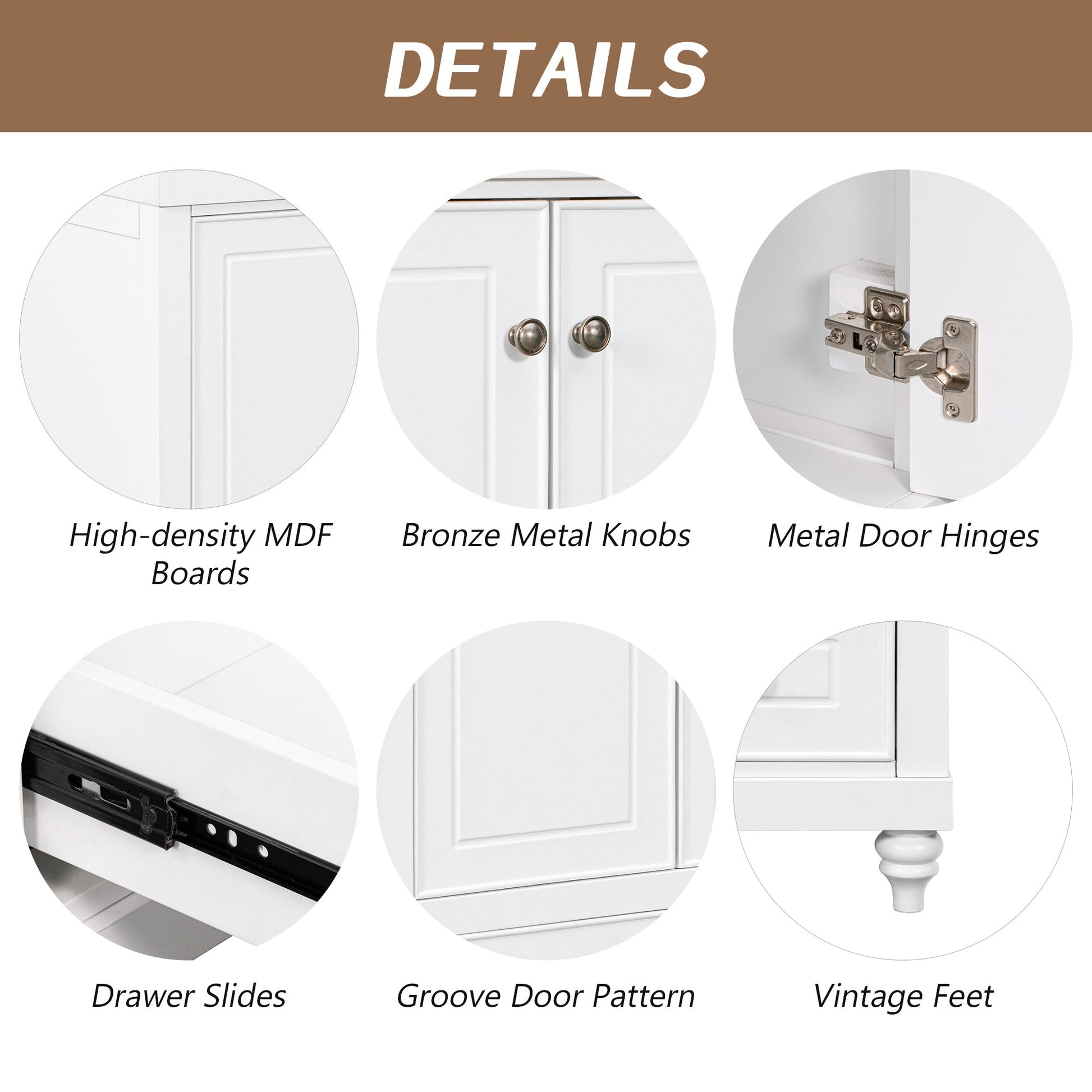 30" Bathroom Vanity with Sink; Combo; Cabinet with Doors and Drawer; Solid Frame and MDF Board; White - Divine Heart L.A.