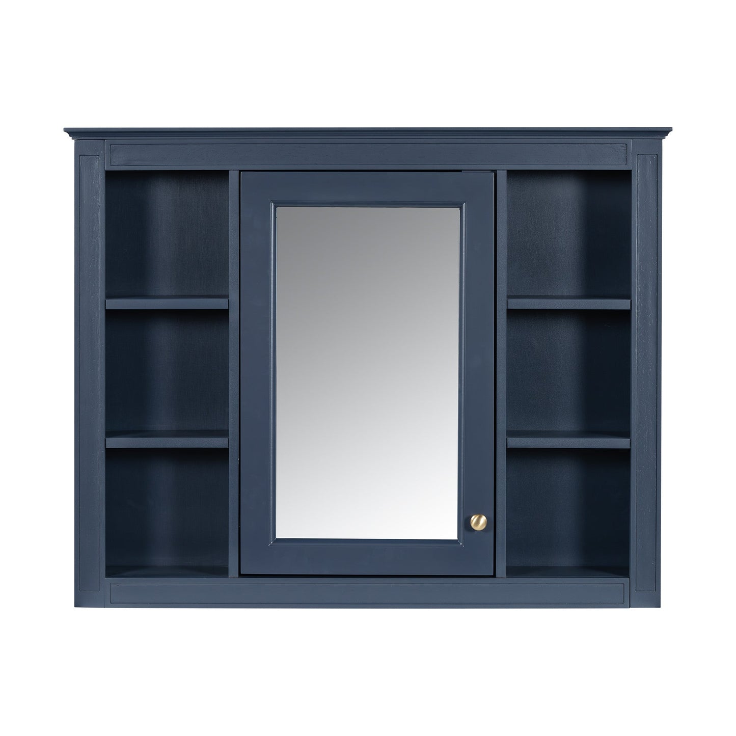 36'' Bathroom Vanity with Medicine Cabinet, Royal Blue Mirror Cabinet, Modern Bathroom Storage Cabinet with 2 Soft Closing Doors and 4 Drawers, Single Sink Bathroom Vanity - Divine Heart L.A.