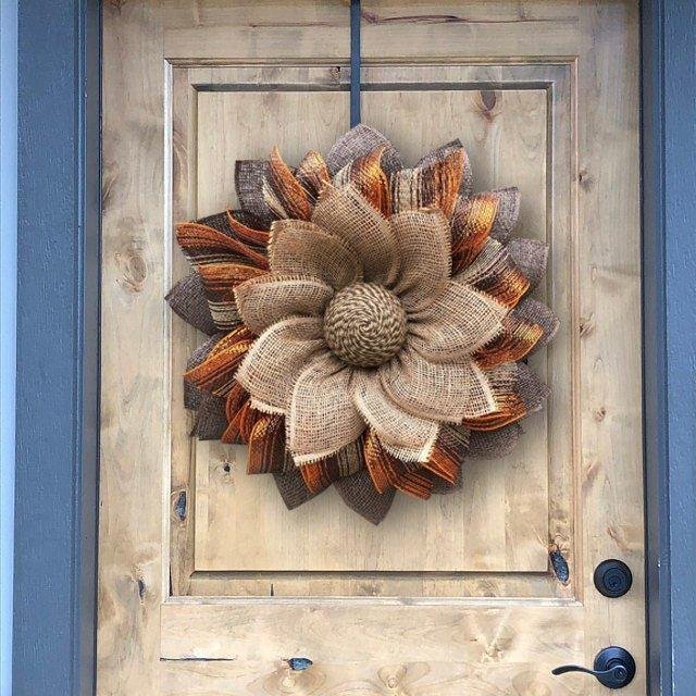 Autumn Sunflower in Burlap