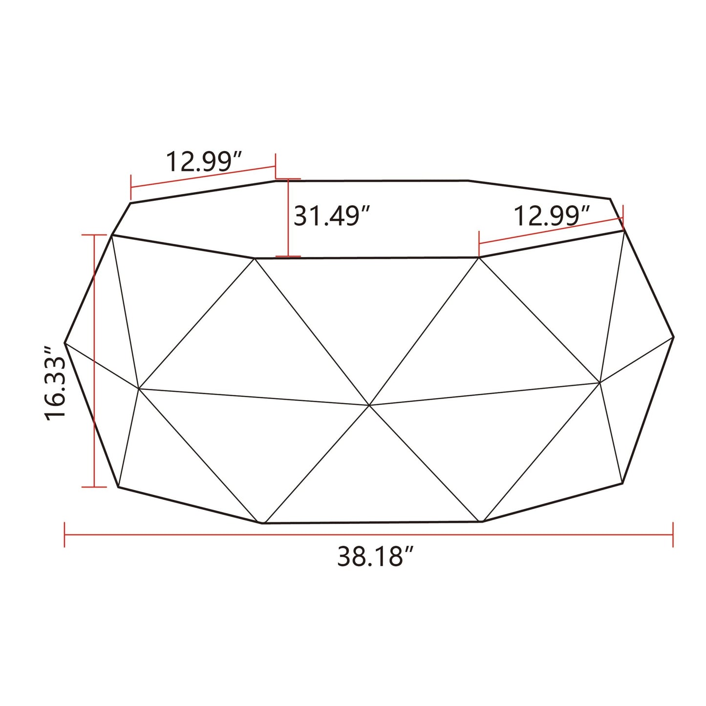 38"Three-dimensional Embossed Pattern Coffee Table - Divine Heart L.A.