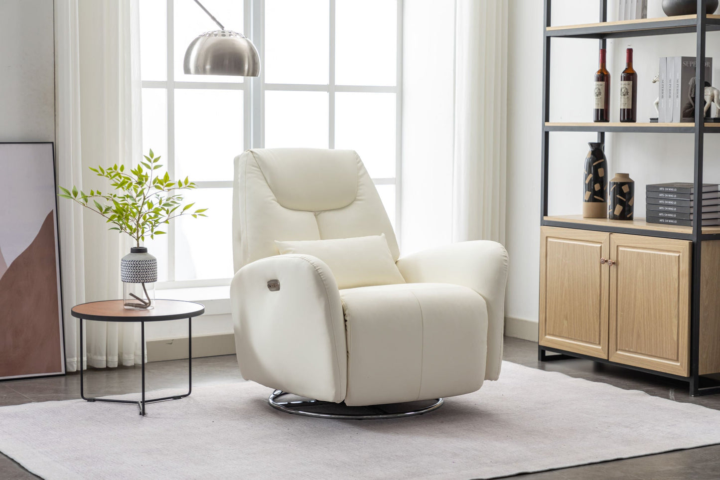 4 Modes Of Intelligent Voice Control,Atmosphere Lamp,Bluetooth Music Player,USB Ports,Back And Forth Swing, 270 Degree Swivel Power Recliner - Divine Heart L.A.