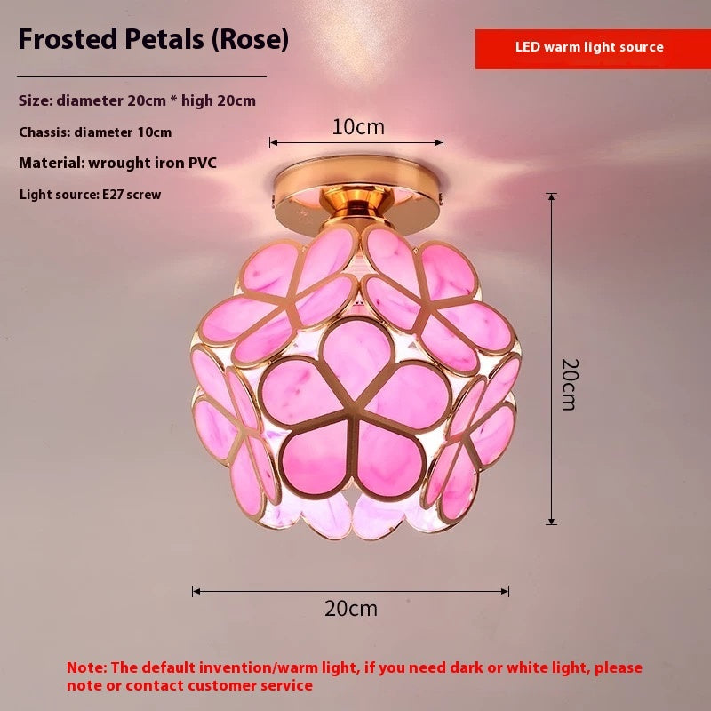 Rosendorf Frosted Glass Flower Flush Mount Lighting