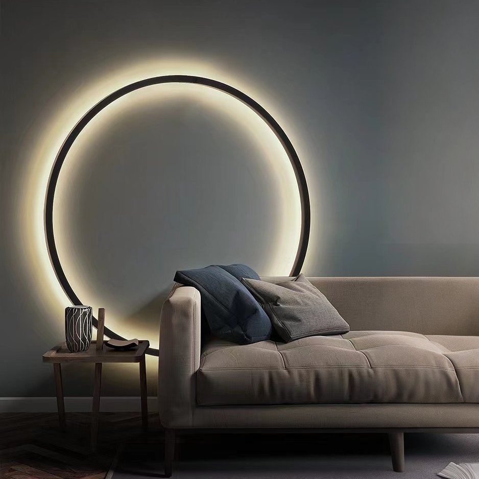 47" Minimalist Circle Wall Light - Divine Heart L.A.