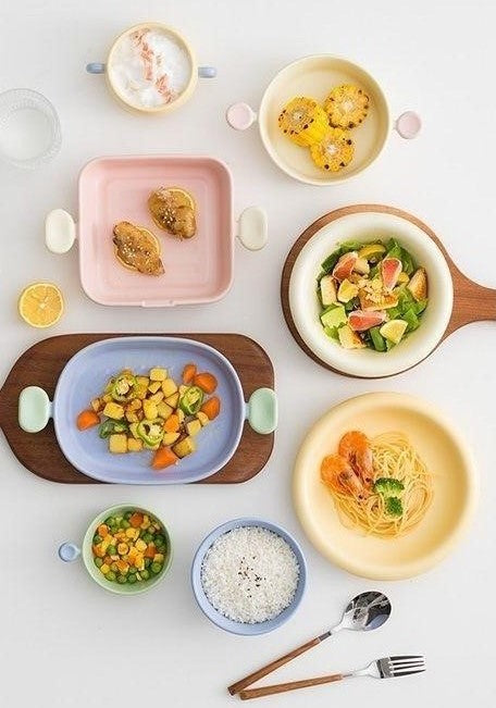 Pastel Binaural Wave Ceramic Ovenware Collection
