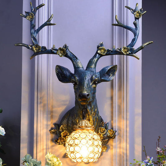 Young Buck with Antlers Wall Lamp