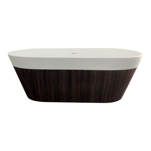 63"Wood grain solid surface bathtub for bathroom - Divine Heart L.A.