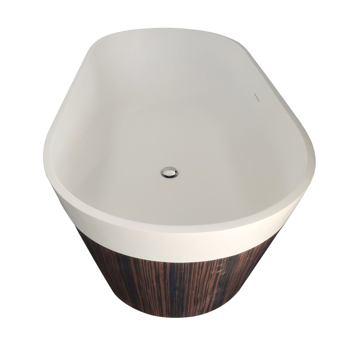 63"Wood grain solid surface bathtub for bathroom - Divine Heart L.A.