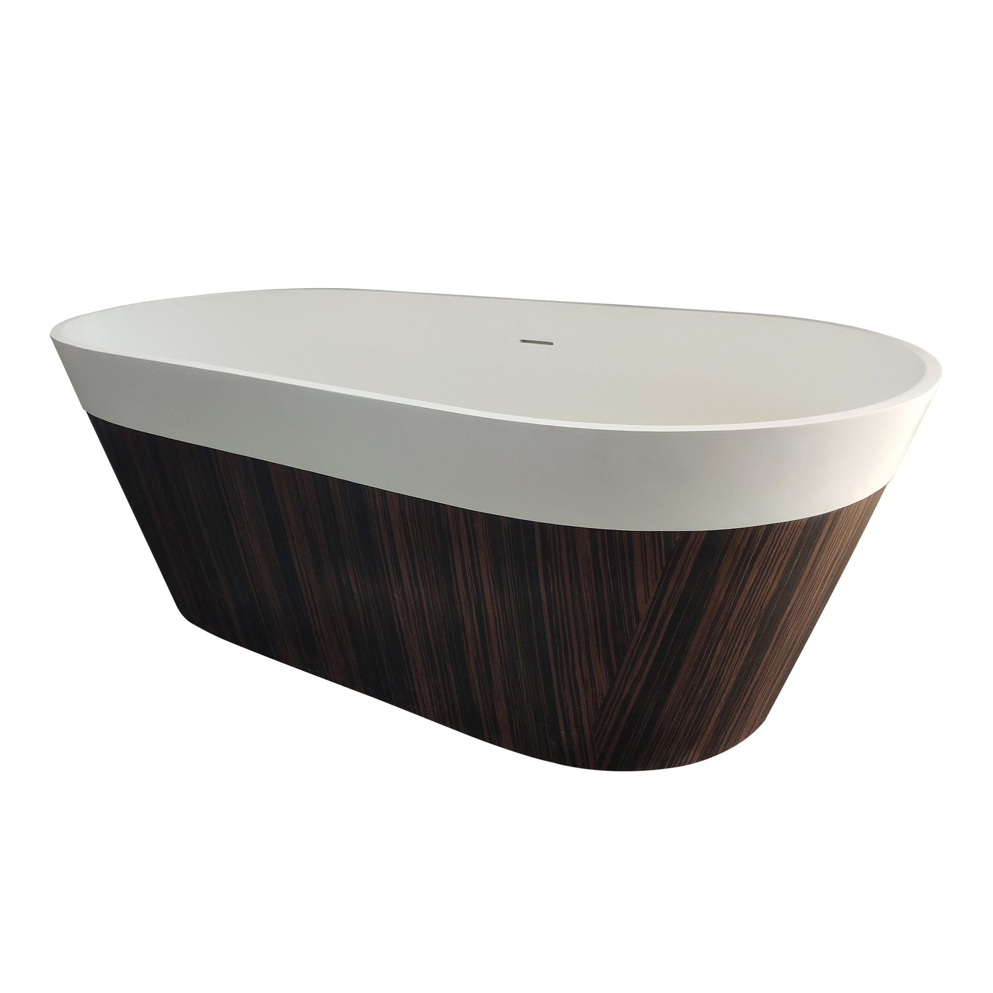 63"Wood grain solid surface bathtub for bathroom - Divine Heart L.A.