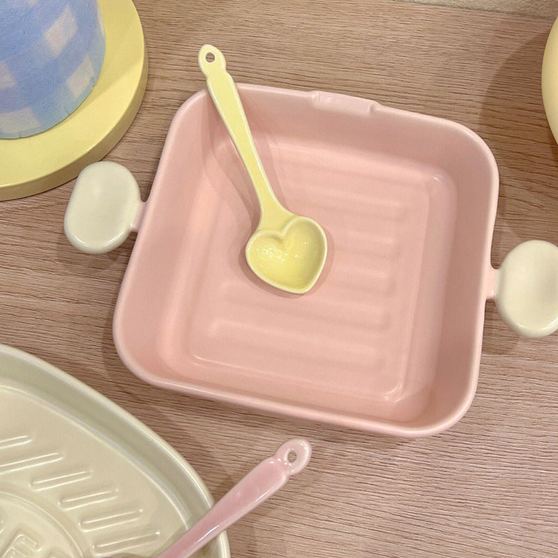 Pastel Binaural Wave Ceramic Ovenware Collection