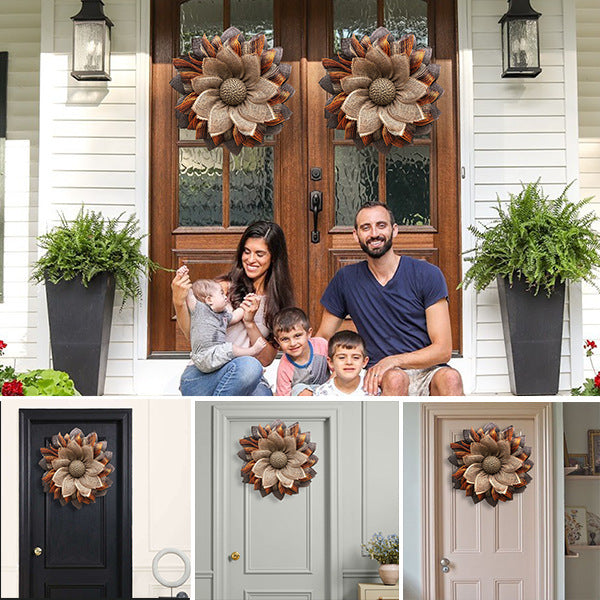 Autumn Sunflower in Burlap