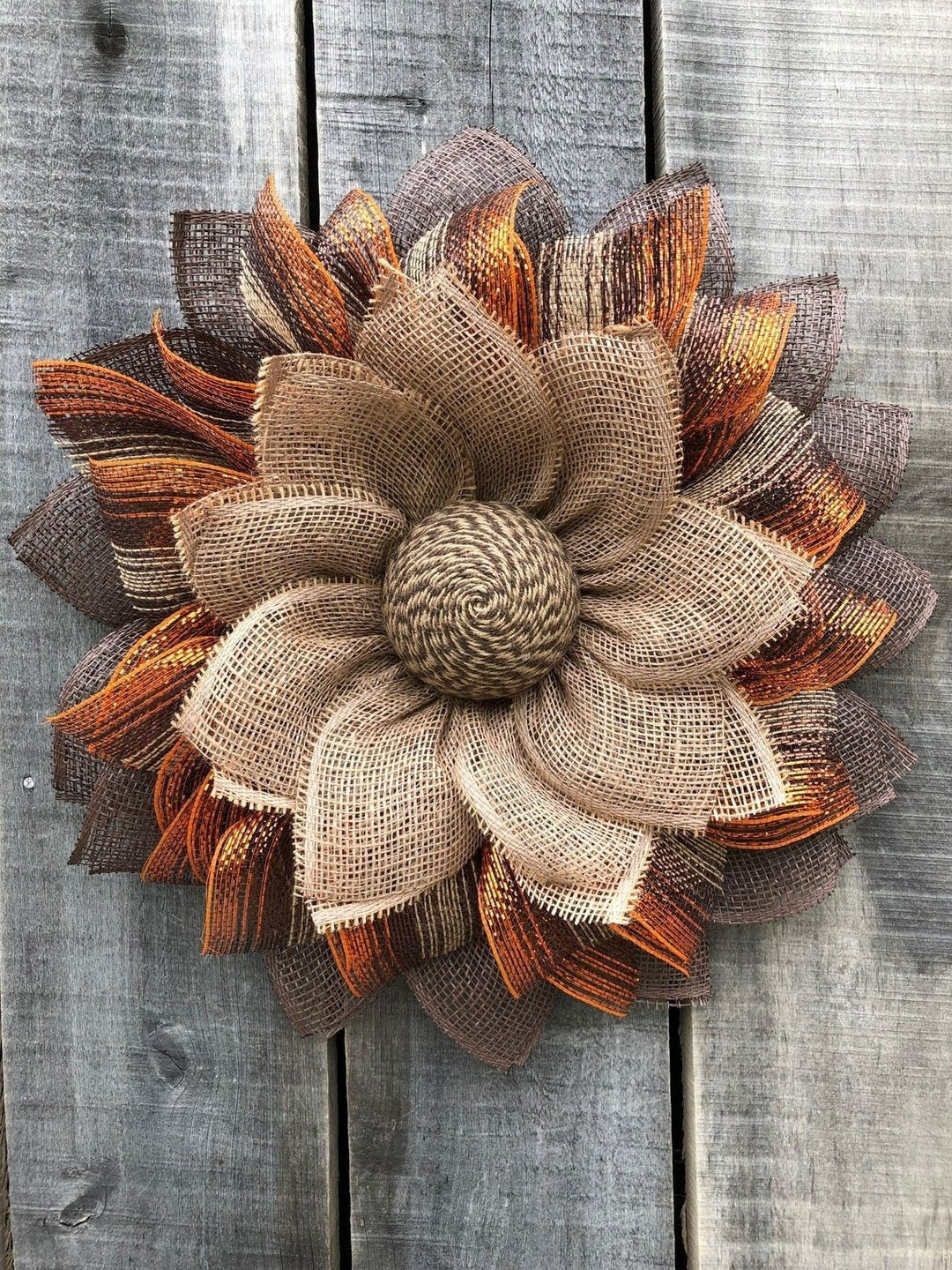 Autumn Sunflower in Burlap