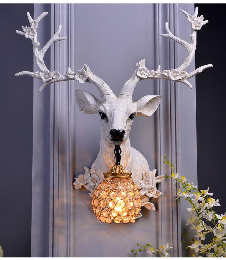 Young Buck with Antlers Wall Lamp