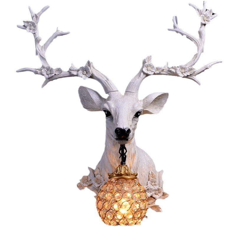 Young Buck with Antlers Wall Lamp