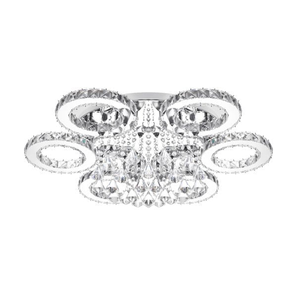 90W 6 Rings LED K9 Crystal Ceiling Light Modern Flush Mount Light Home Decor - Divine Heart L.A.