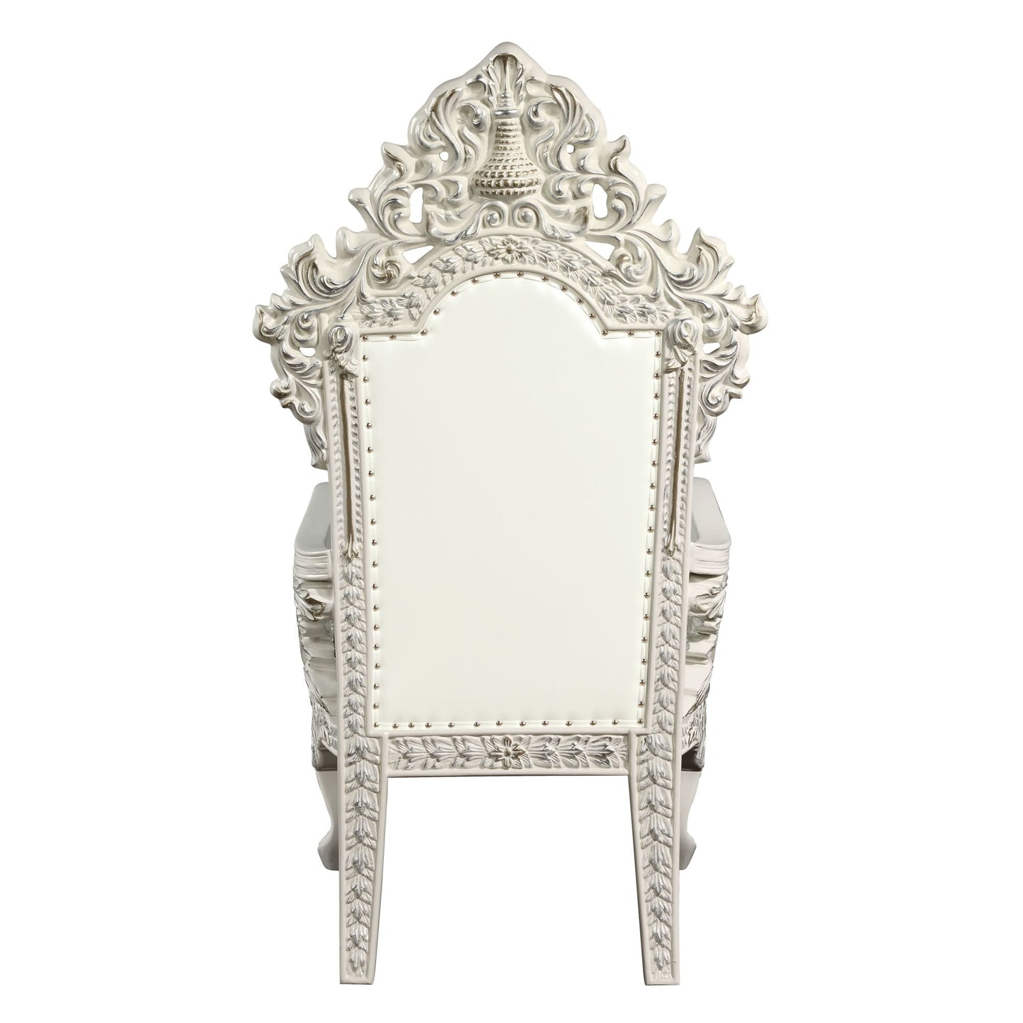 ACME Adara ARM CHAIR (SET-2) Pearl White PU & Antique White Finish DN01231 - Divine Heart L.A.