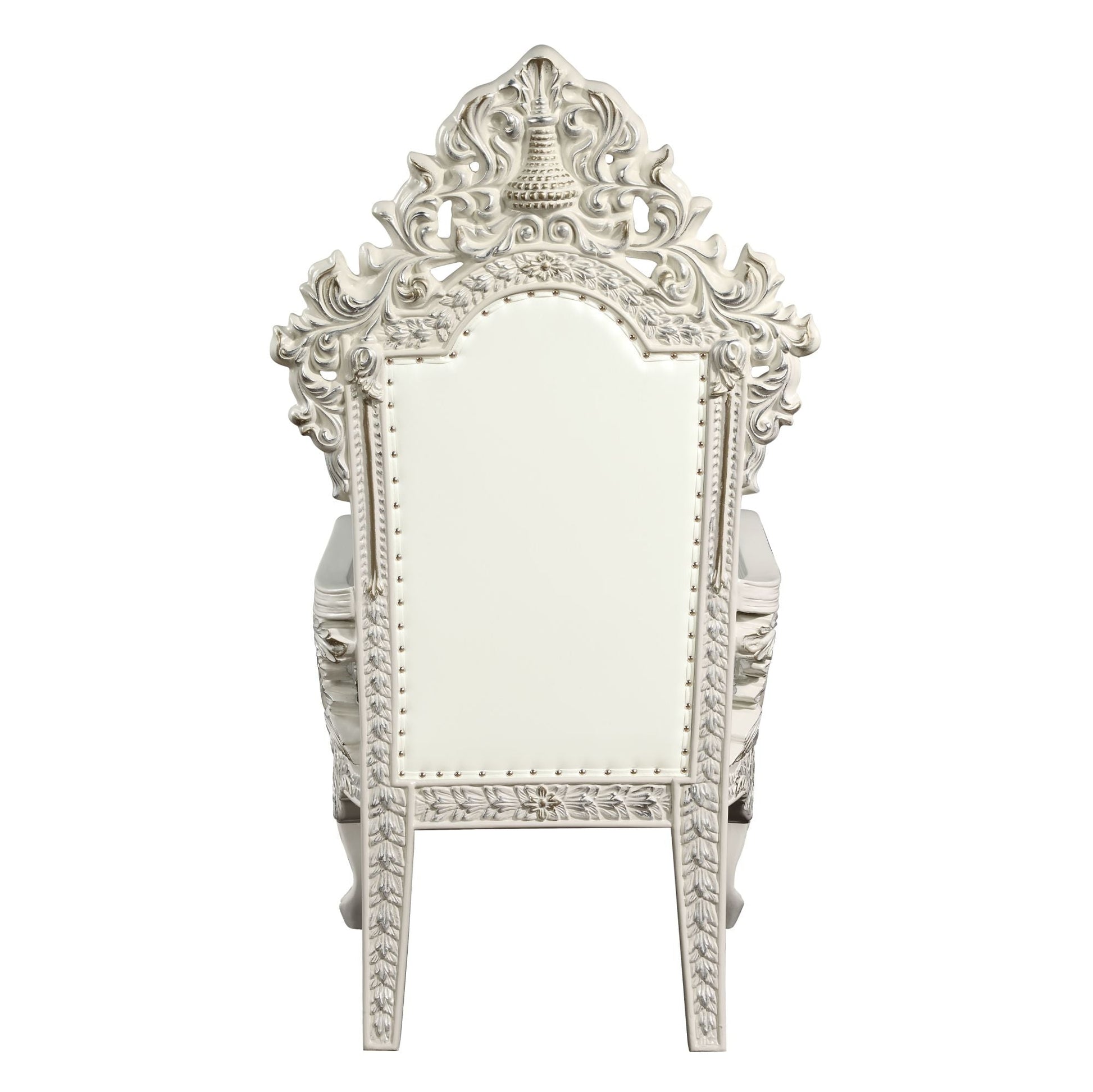 ACME Adara ARM CHAIR (SET-2) Pearl White PU & Antique White Finish DN01231 - Divine Heart L.A.