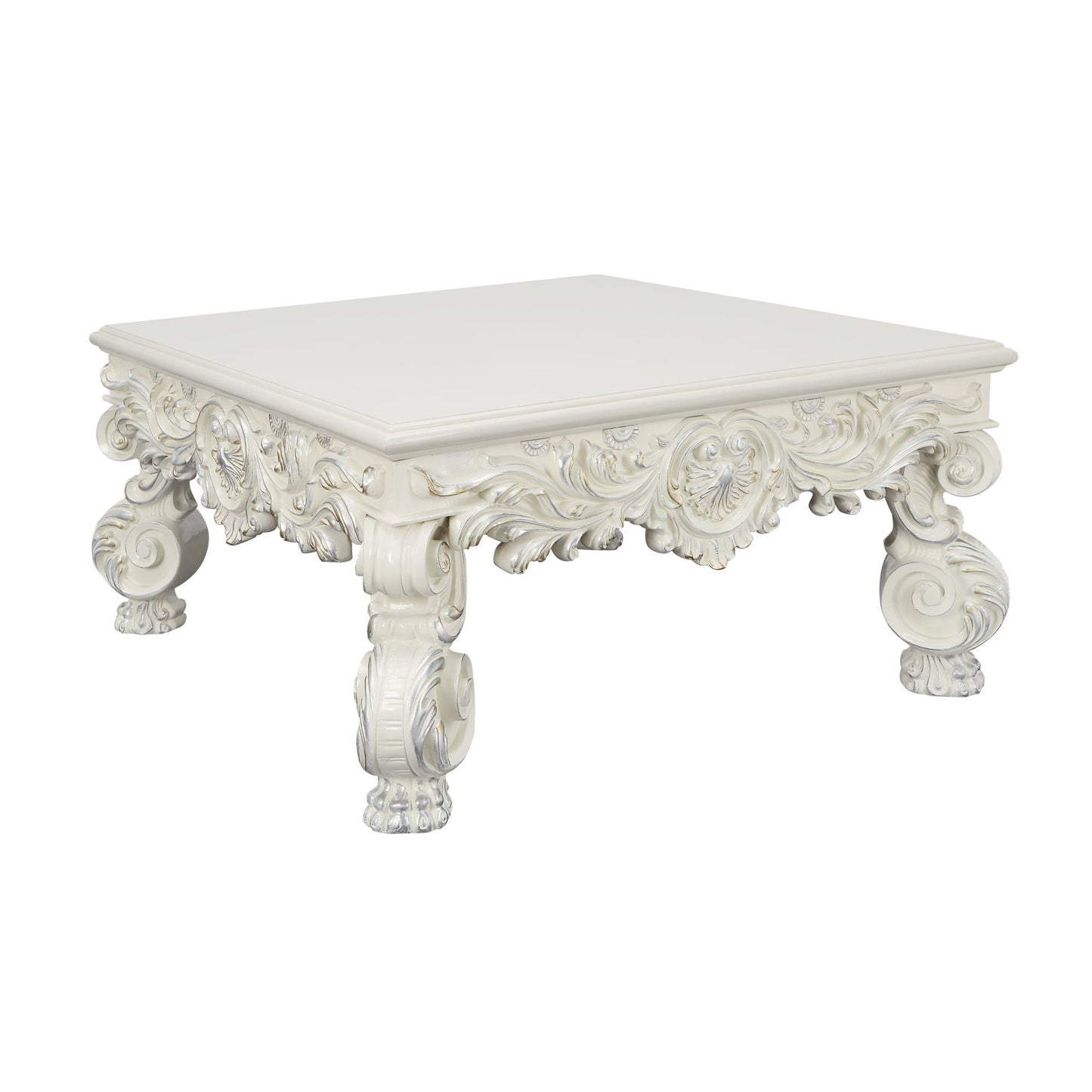 ACME Adara COFFEE TABLE Antique White Finish LV01217 - Divine Heart L.A.