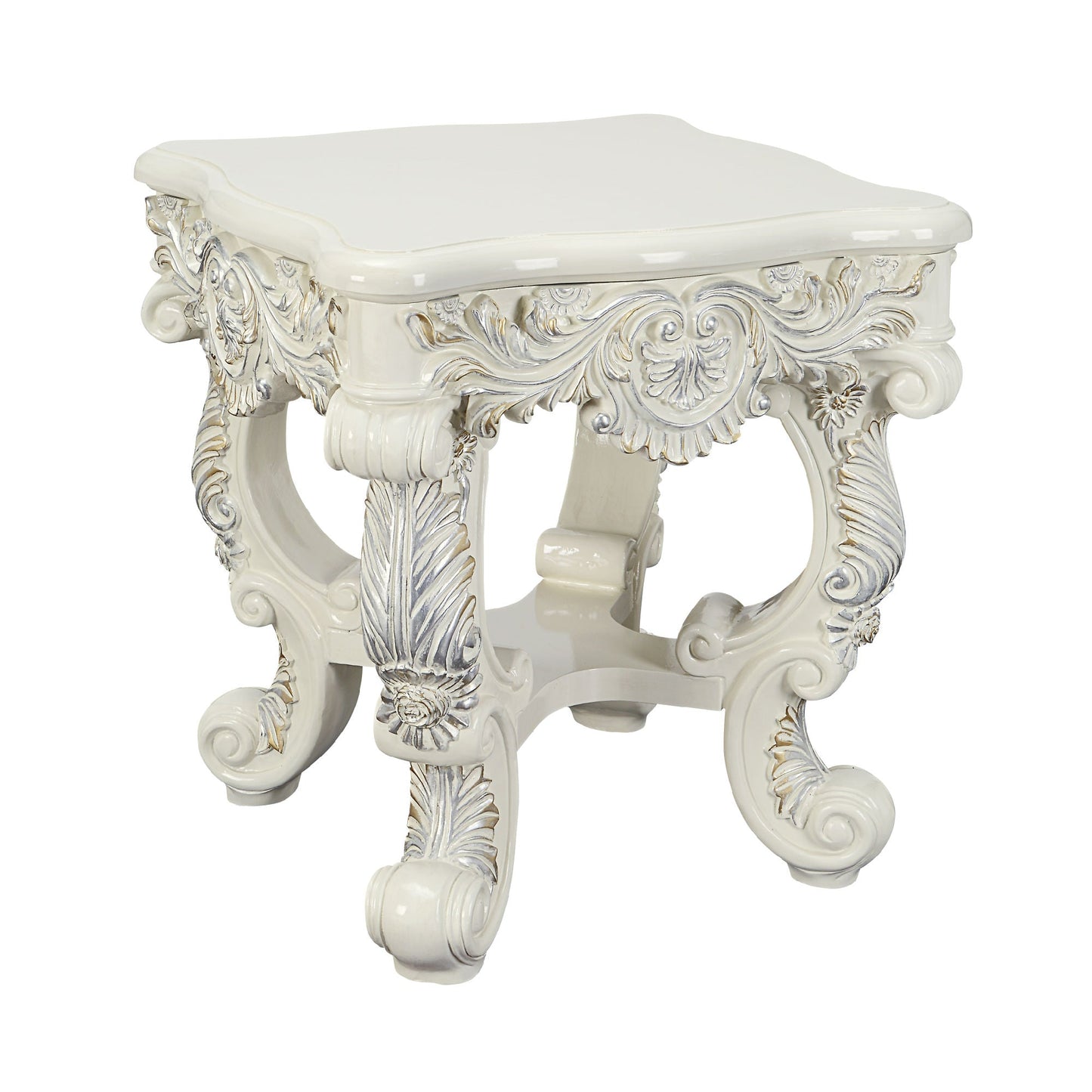 ACME Adara END TABLE Antique White Finish LV01218 - Divine Heart L.A.