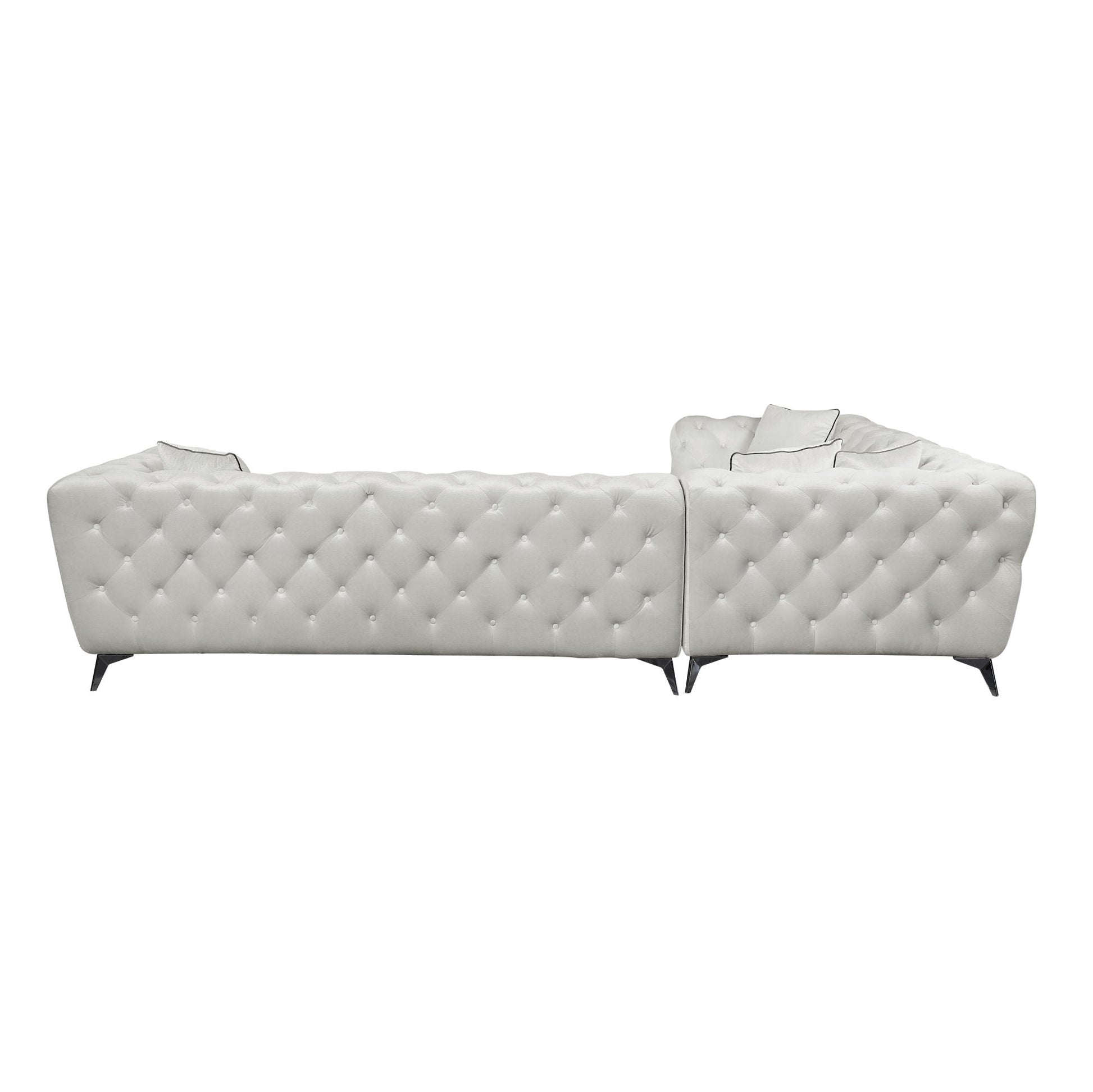 ACME Atronia SECTIONAL SOFA W/4 PILLOWS Beige Fabric LV01160 - Divine Heart L.A.