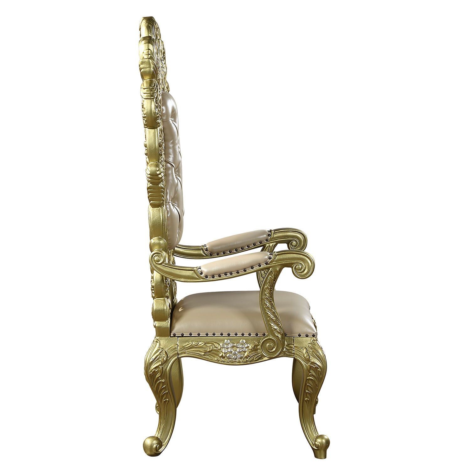 ACME Cabriole ARM CHAIR (SET - 2) Gold Finish DN01484 - Divine Heart L.A.