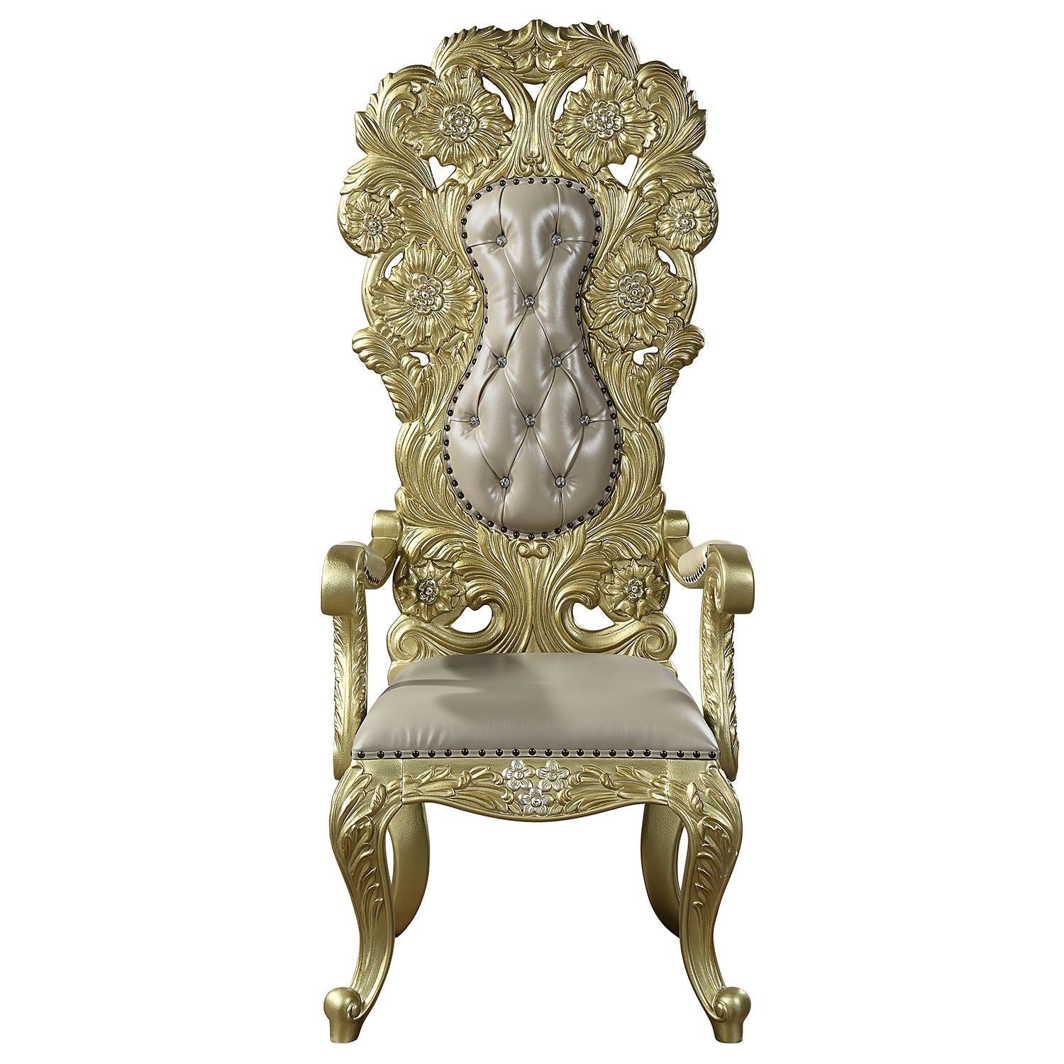 ACME Cabriole ARM CHAIR (SET - 2) Gold Finish DN01484 - Divine Heart L.A.