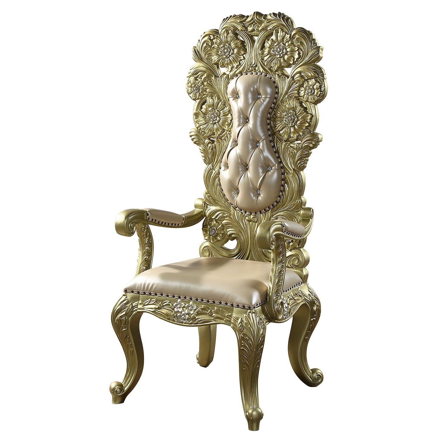 ACME Cabriole ARM CHAIR (SET - 2) Gold Finish DN01484 - Divine Heart L.A.