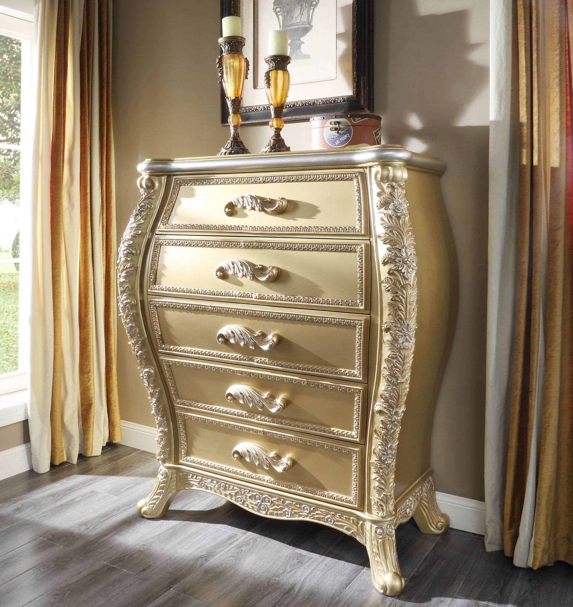 ACME Cabriole CHEST Gold Finish BD01467 - Divine Heart L.A.