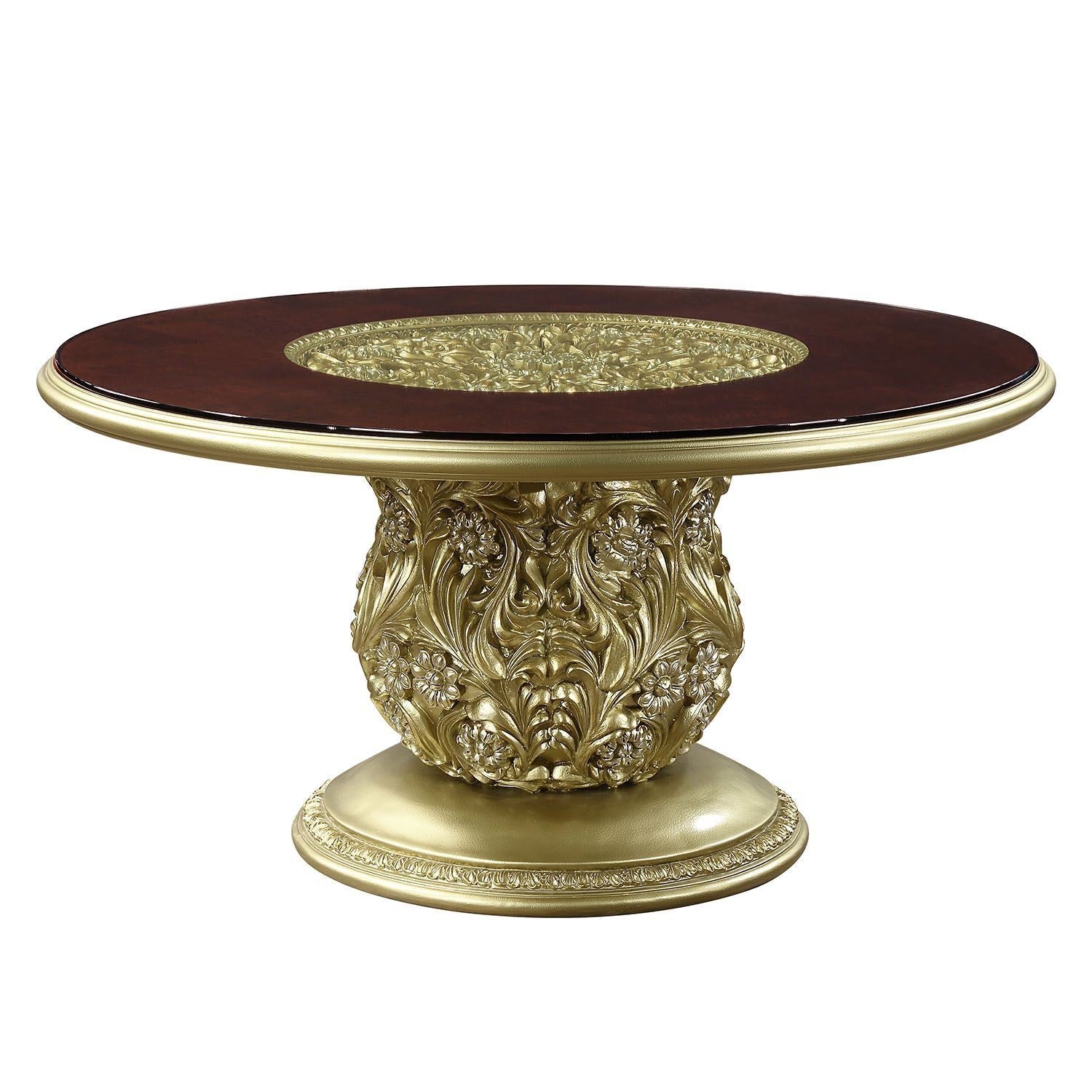 ACME Cabriole DINING TABLE Gold Finish DN01481 - Divine Heart L.A.