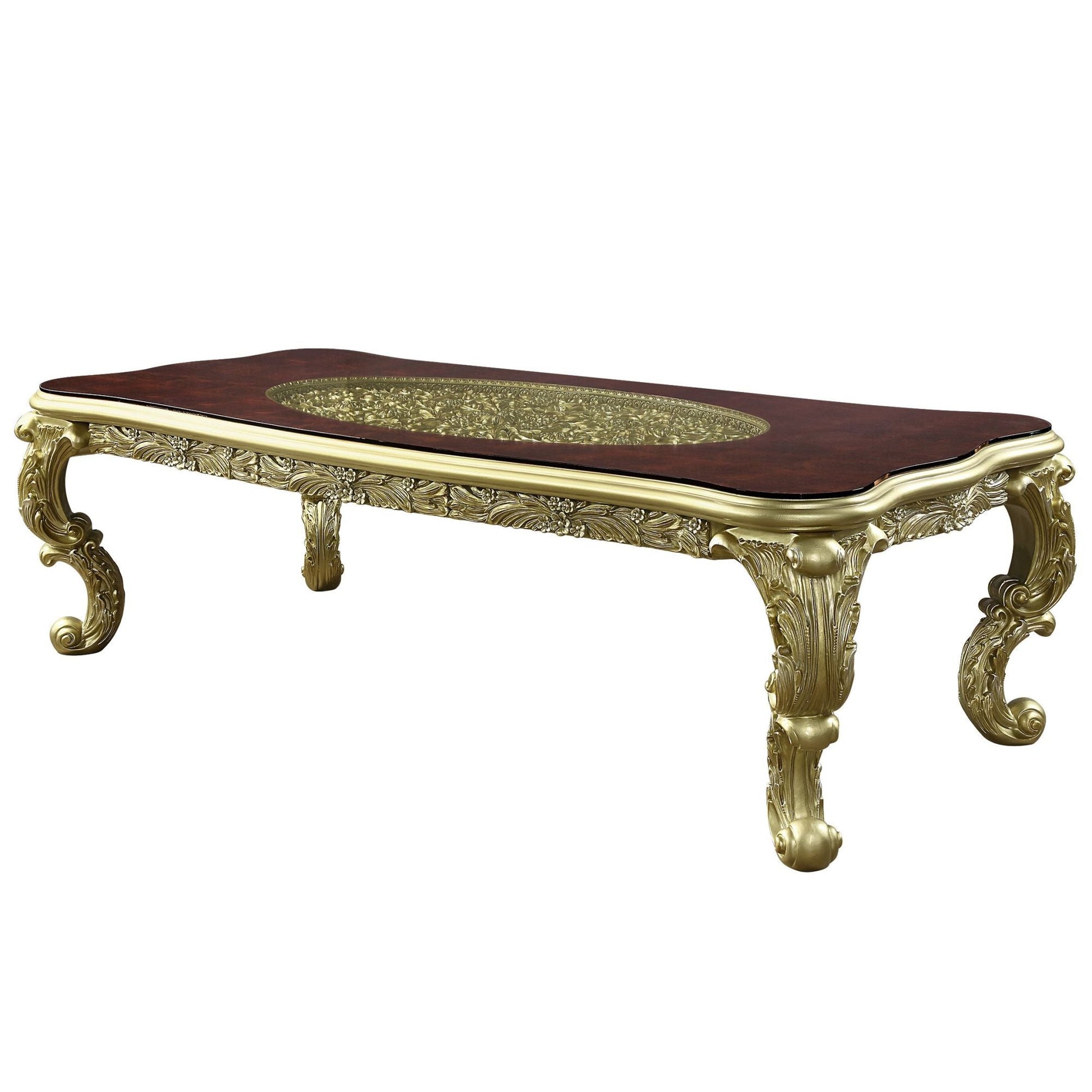 ACME Cabriole DINING TABLE Gold Finish DN01482 - Divine Heart L.A.