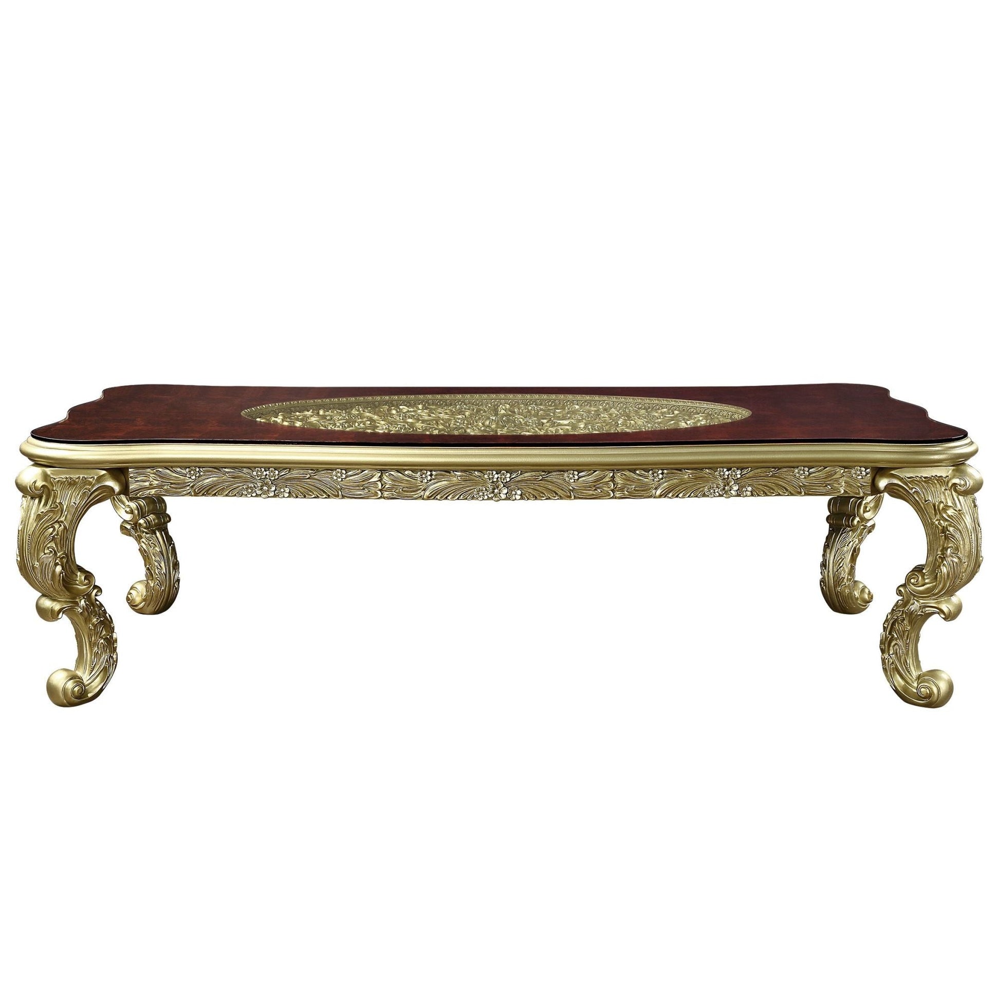 ACME Cabriole DINING TABLE Gold Finish DN01482 - Divine Heart L.A.