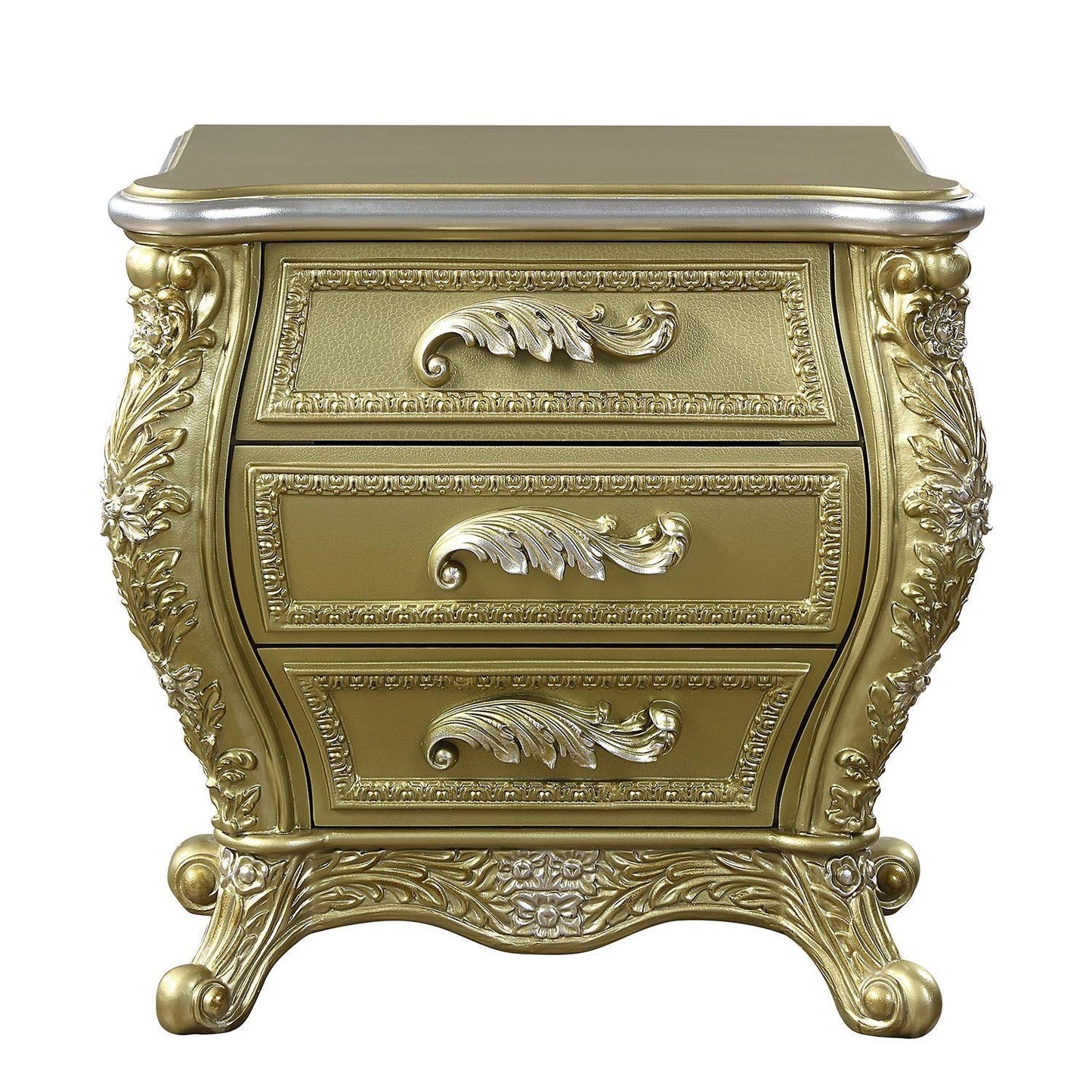 ACME Cabriole NIGHTSTAND Gold Finish BD01464 - Divine Heart L.A.