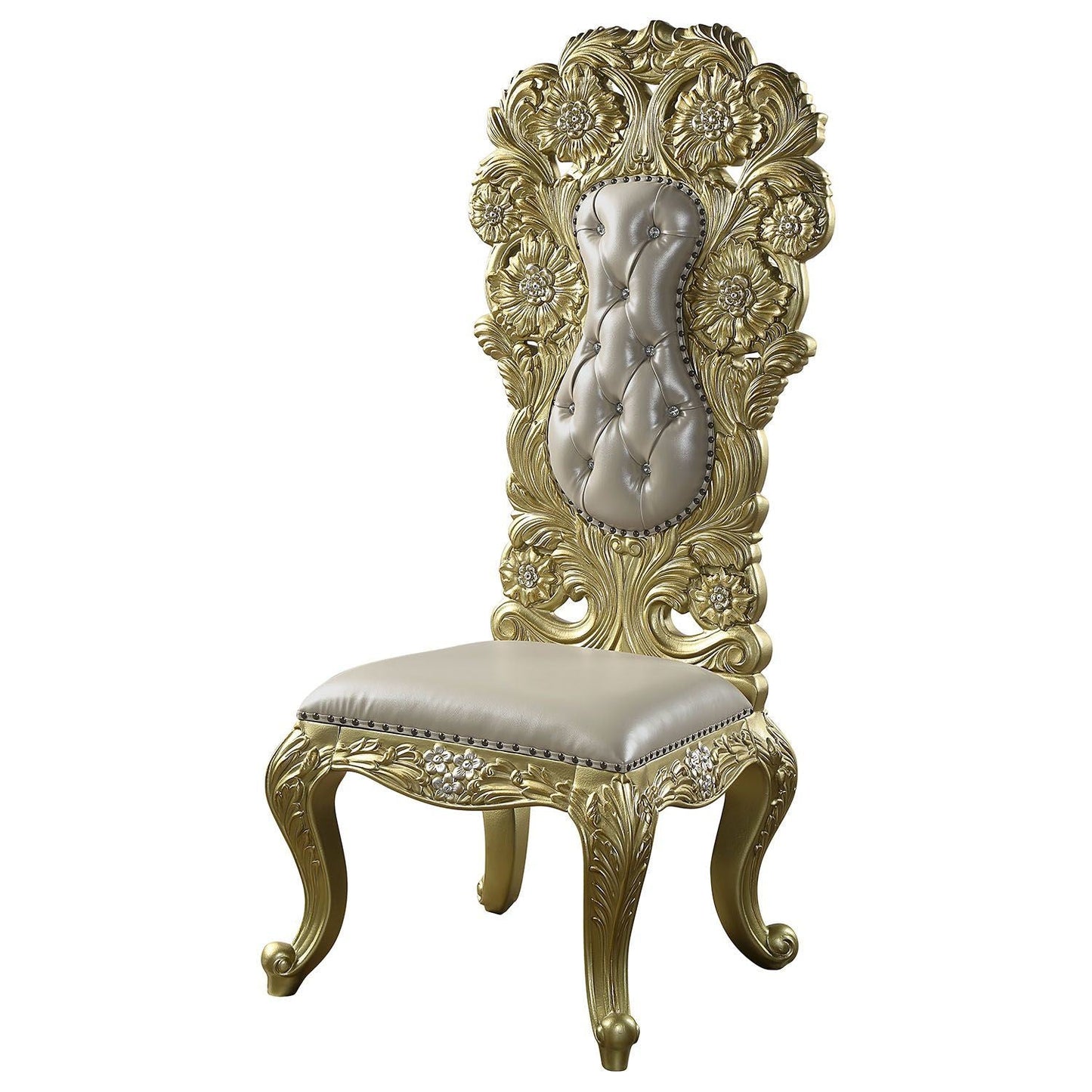 ACME Cabriole SIDE CHAIR (SET - 2) Gold Finish DN01483 - Divine Heart L.A.