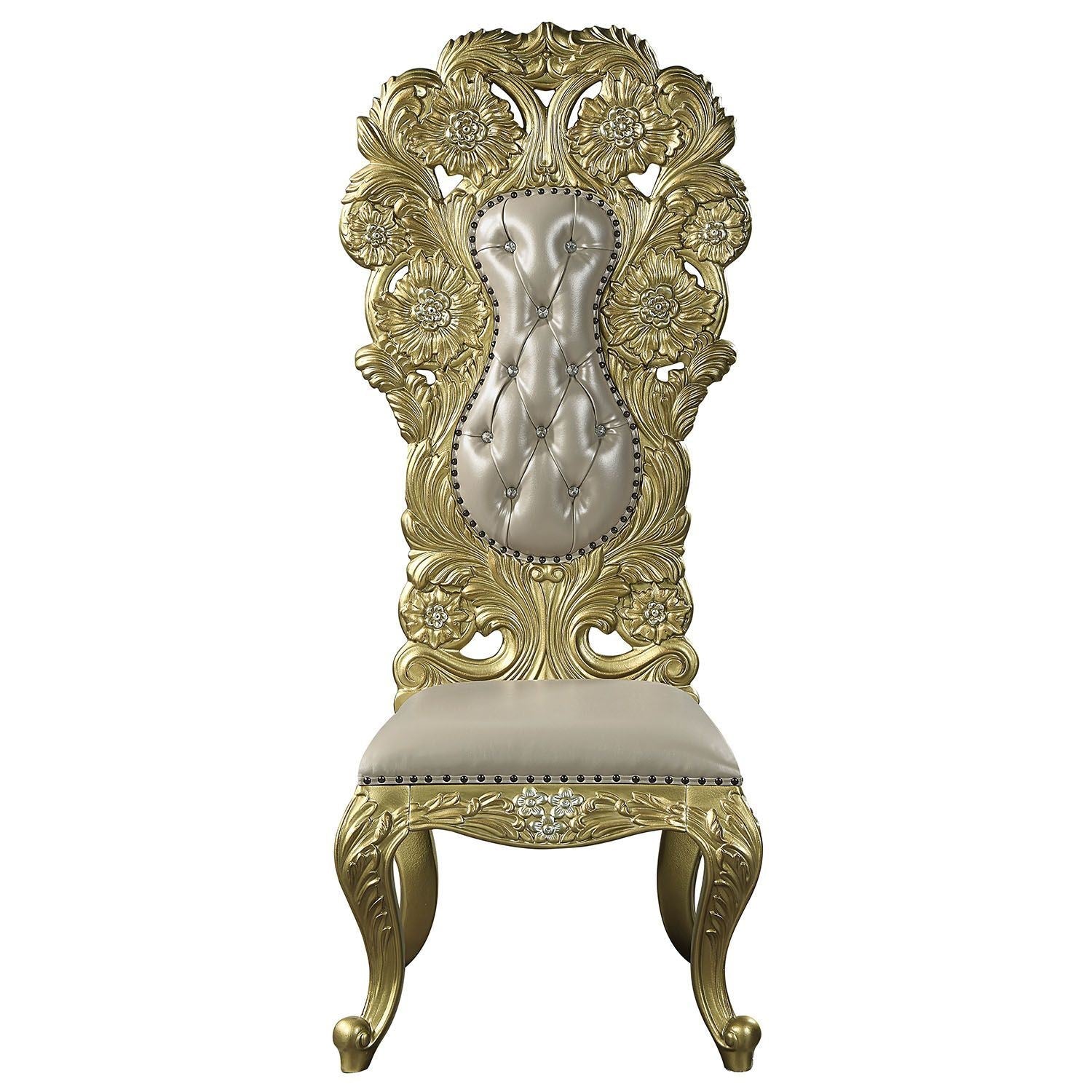 ACME Cabriole SIDE CHAIR (SET - 2) Gold Finish DN01483 - Divine Heart L.A.