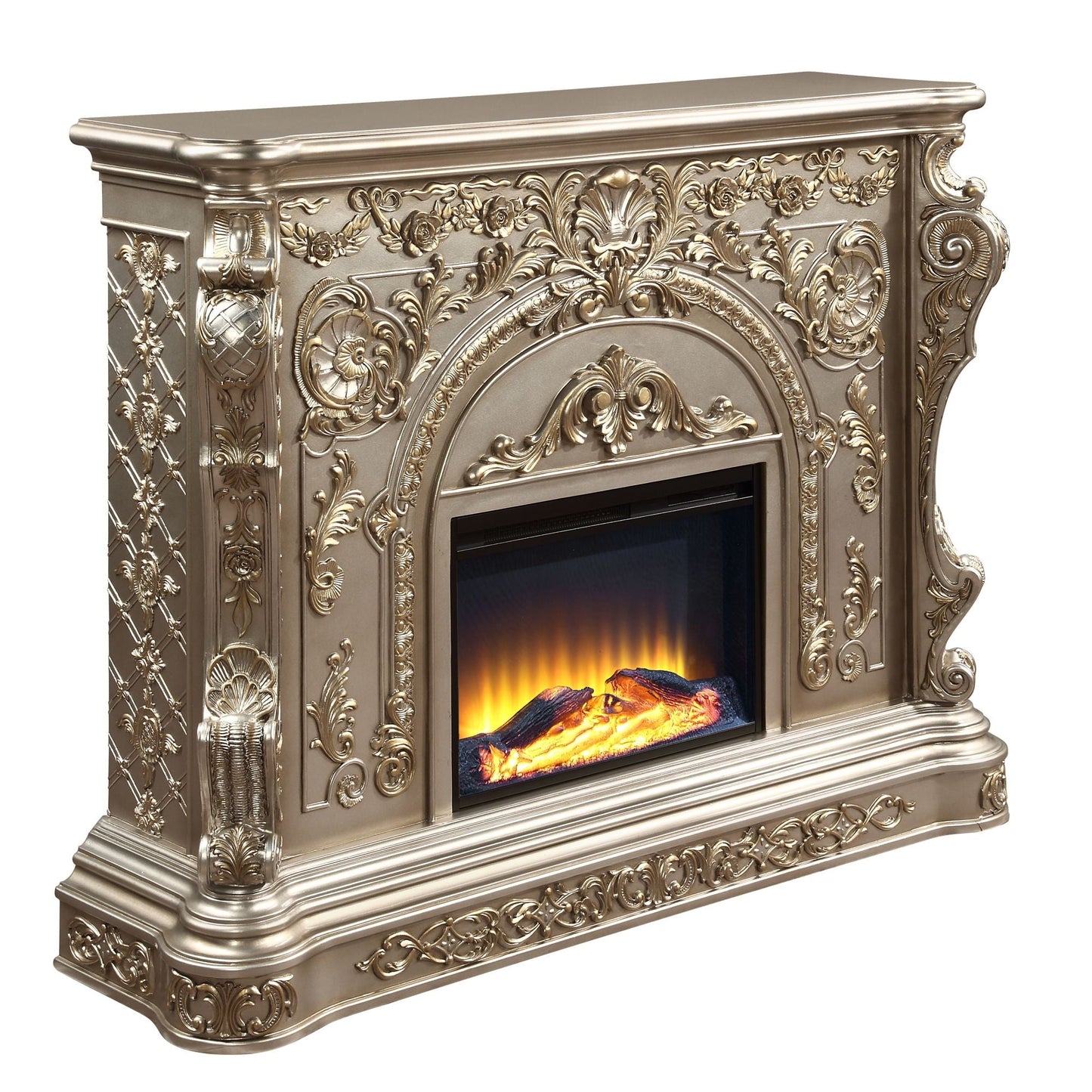 ACME Danae FIREPLACE Antique Silver & Gold Finish AC01618 - Divine Heart L.A.