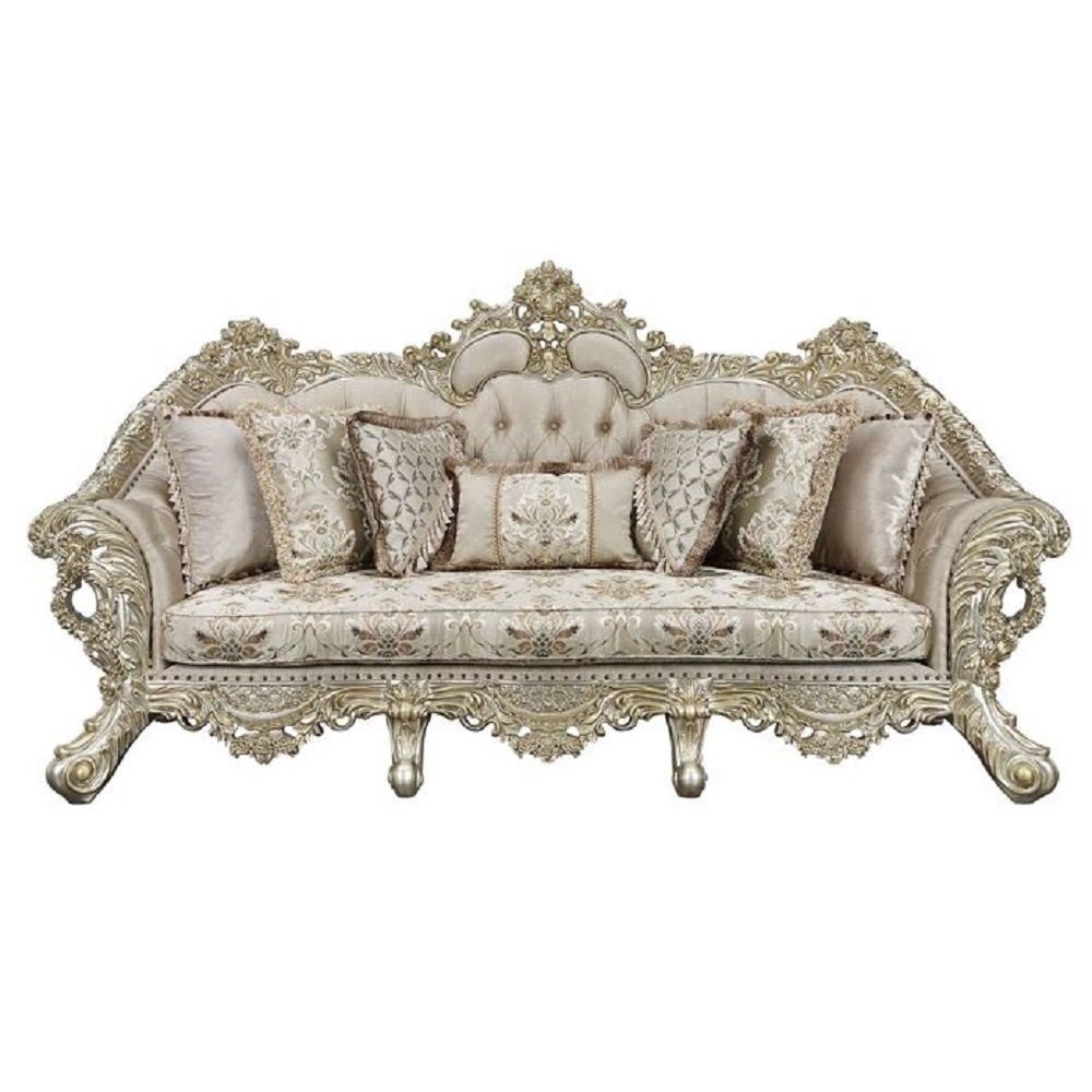 ACME Danae SOFA W/7 PILLOWS Fabric, Champagne & Gold Finish LV01193 - Divine Heart L.A.